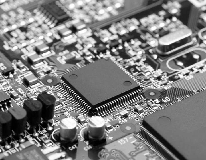 close up of circuit board